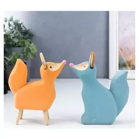 Сувенир керамика "Лисички" набор 2 шт 13х3,8х11,5 см 13х3,8х10,6 см