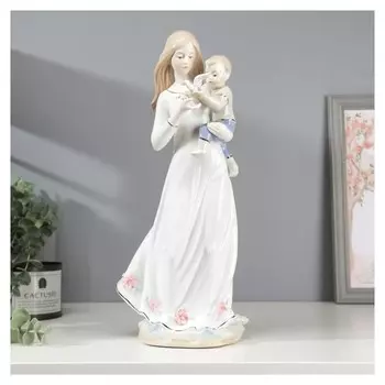 Сувенир керамика "Мама с сыном и белой голубкой" 36х17х13 см