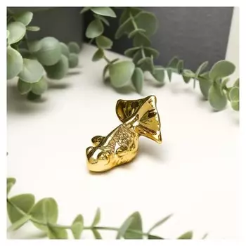 Сувенир керамика "Рыбка" золото 3,7х6,5х5,1 см