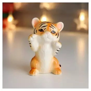 Сувенир керамика "Рыжий тигрёнок цап-царап" 8,8х5,2х5 см