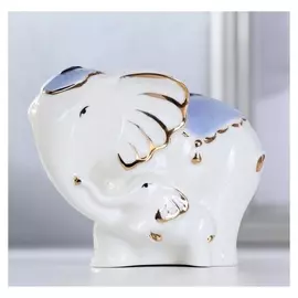 Сувенир керамика "Слон со слонёнком" 8,5х10х7,8 см