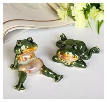 Сувенир керамика "Смешной лягушонок" 6,5х9,5х13 (9,5) см