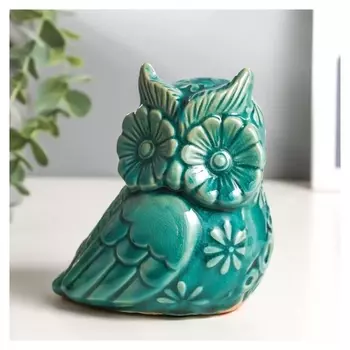 Сувенир керамика "Совёнок цветочный" 11,5х10,5х7,7 см