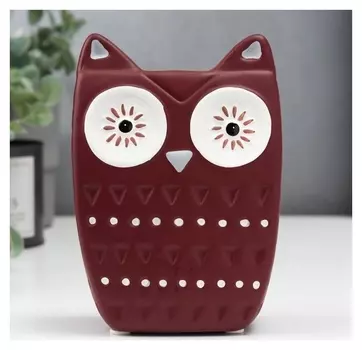 Сувенир керамика "Совушка" бордо 15х10,5х6 см