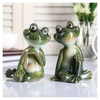 Сувенир керамика "Забавный лягушонок" 13,5х8,5х9,5 см