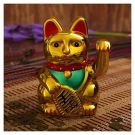 Сувенир Кот манэки-нэко, цвет золото