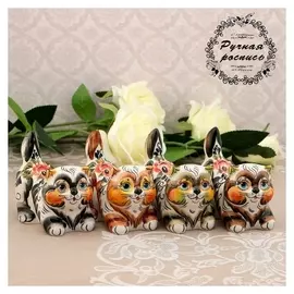 Сувенир «Кот пушок», 12х11 см, цвет, гжель