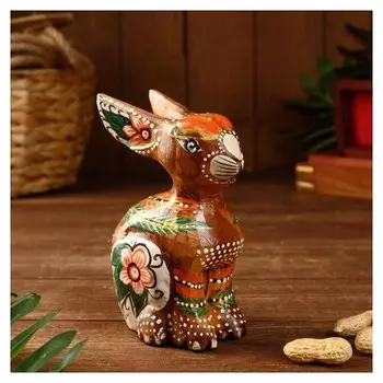 Сувенир "Кролик" расписной, дерево 10х7х15 см