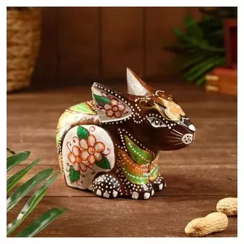 Сувенир "Кролик" расписной, дерево 15х7х11 см