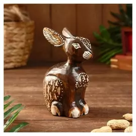 Сувенир "Кролик" резной, дерево 10х7х15 см