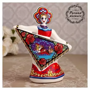 Сувенир кукла "С платком", 12 см, керамика