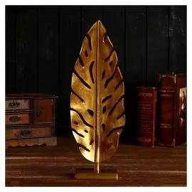 Сувенир "Лист папоротника" алюминий 16х8х47 см