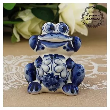 Сувенир «Лягушка», большая, 9 см, гжель