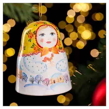 Сувенир "Матрёшка", ярославская майолика, H=9