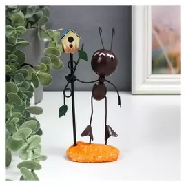 Сувенир металл "Муравей и скворечник" 15х4х6 см