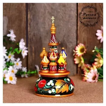 Сувенир музыкальный "Храм", 17х10 см, хохлома