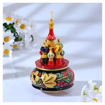 Сувенир музыкальный "Храм", хохлома черная