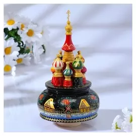 Сувенир музыкальный "Храм", зима (Черный фон)