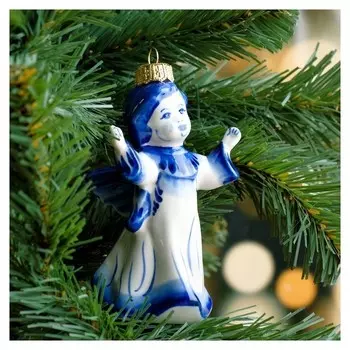 Сувенир на ёлку "Ангел", 11 см, гжель