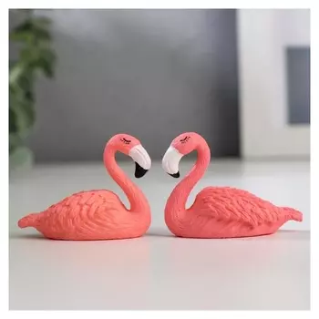 Сувенир пластик "Розовый фламинго" 3,7х4,7х2,1 см