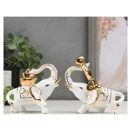 Сувенир под фарфор "Слоны с золотыми слитками"