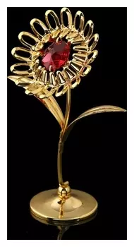 Сувенир «Подсолнух», 3×6,5×9,5 см, с кристаллами сваровски