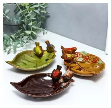 Сувенир подставка "Птицы на листе" 17,5х10х6 см