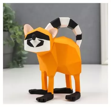 Сувенир полистоун 3D "Енот" оранж 16х9х13 см