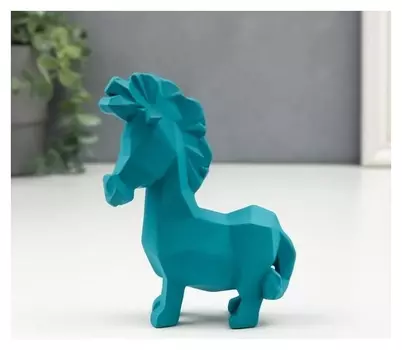 Сувенир полистоун 3D "Конёк-горбунок" голубой 12х3,5х9,5 см