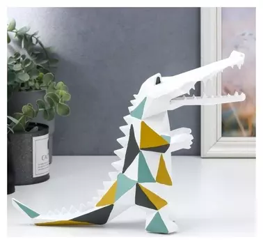 Сувенир полистоун 3D "Крокодил стоит на задних лапах" 28х7х19 см