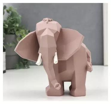 Сувенир полистоун 3D "Мамонт" пыльная роза 16,5х10,5х16 см