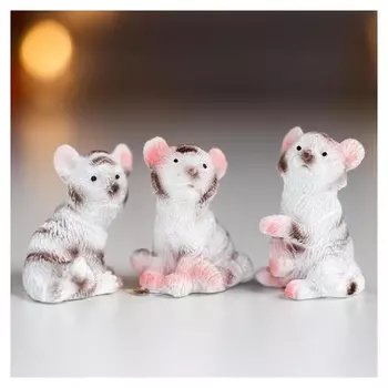 Сувенир полистоун "Белый тигрёнок" 2х1,8х1,8 см