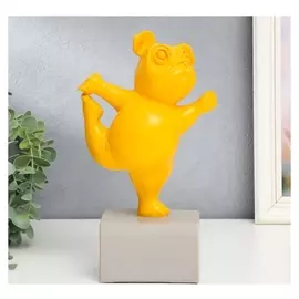 Сувенир полистоун "Бульдог йога" жёлтый 26х8х15 см