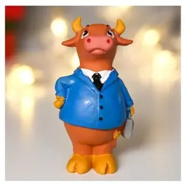 Сувенир полистоун "Бык бизнесмен - секрет богатства"