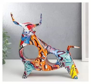 Сувенир полистоун "Бык" граффити 23х11х25 см