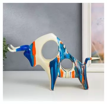 Сувенир полистоун "Бык" разводы краски 17,5х9х28,5 см