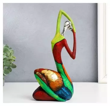 Сувенир полистоун "Девушка - поза, яркие узоры" 29х14,5 см