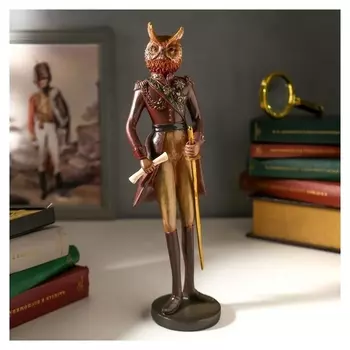 Сувенир полистоун "Филин-полководец в бордовом мундире" 30,5х8х9,5 см