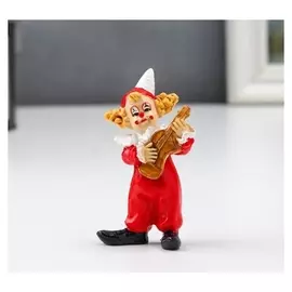 Сувенир полистоун "Клоун с гитарой" красный 7х3х4,3 см