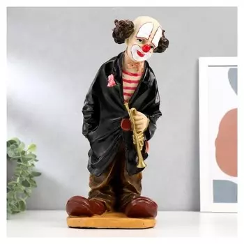Сувенир полистоун "Клоун-трубач" 34,5х13,5х14,5 см