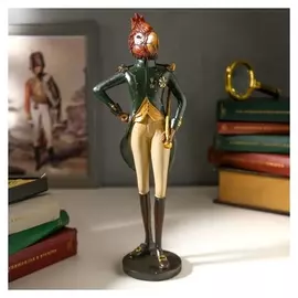 Сувенир полистоун "Красный попугай в зеленый камзоле" 31х7,5х11,5 см