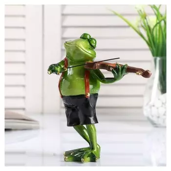 Сувенир полистоун лак "Лягуха-скрипач" 17,5х15х11 см