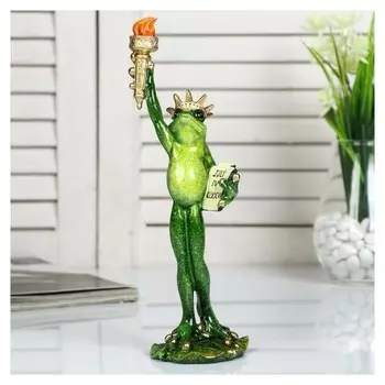 Сувенир полистоун лак "Лягуха свобода" 26х8х7 см