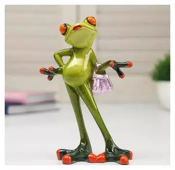 Сувенир полистоун лак "Лягушка фифа" 15х5,5х10 см