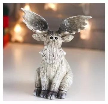 Сувенир полистоун "Лосик" с блёстками 17,6х12х14 см