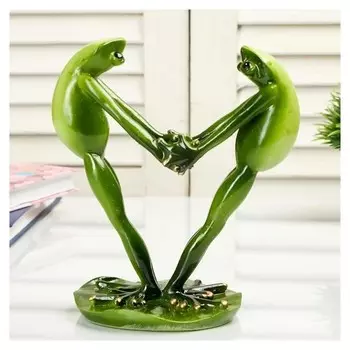 Сувенир полистоун "Лягухи - упражнение лодочка" 17х10,5х15 см