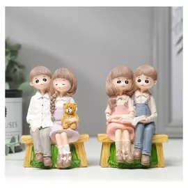 Сувенир полистоун "Малыши на скамеечке" 10,5х7,5х5 см