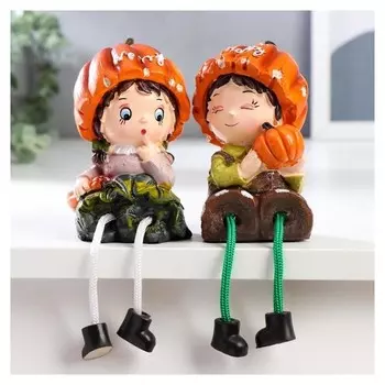 Сувенир полистоун "Малышка - осенняя тыковка" 21х6,7х6,2 см