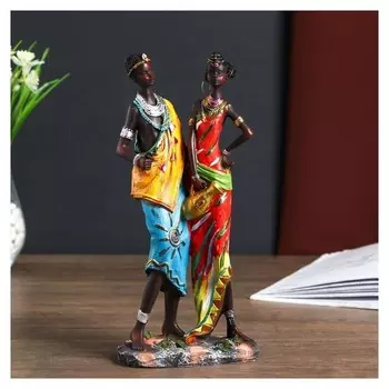 Сувенир полистоун "Молодая пара из африки" 31,5х8х16 см