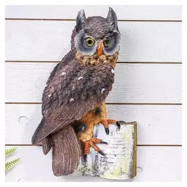 Сувенир полистоун панно "Филин на книге" 31х20,5х8,3 см